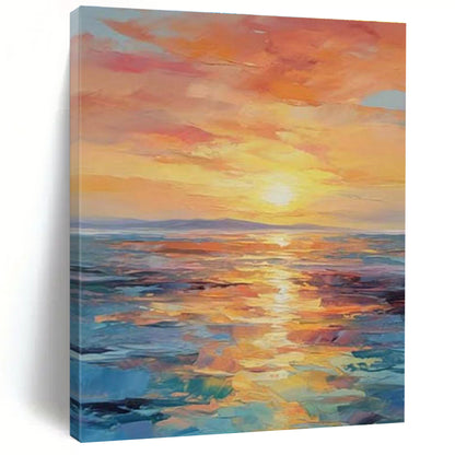 Seaview Sunset Painting for Living Room & Cottage DLZ0352