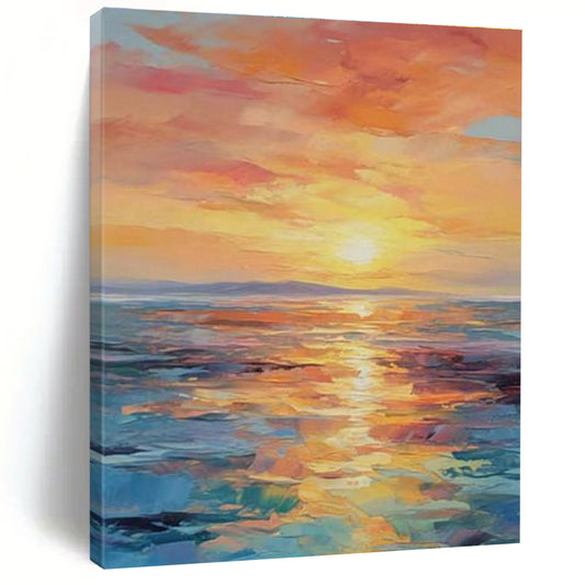 Seaview Sunset Painting for Living Room & Cottage DLZ0352