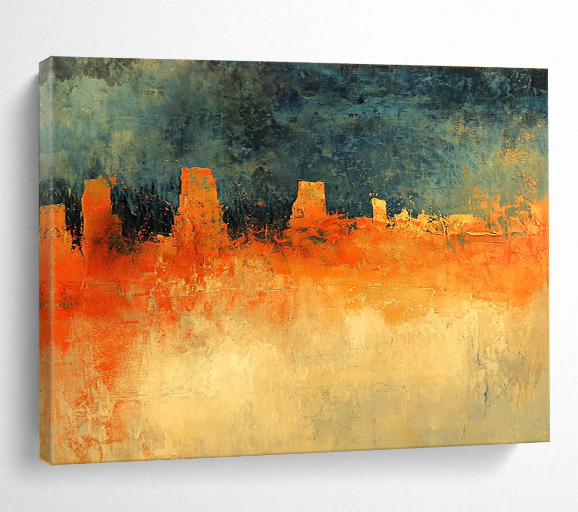 Textured Cityscape Art for Industrial Loft & Art - focused Urban Apartment SC165