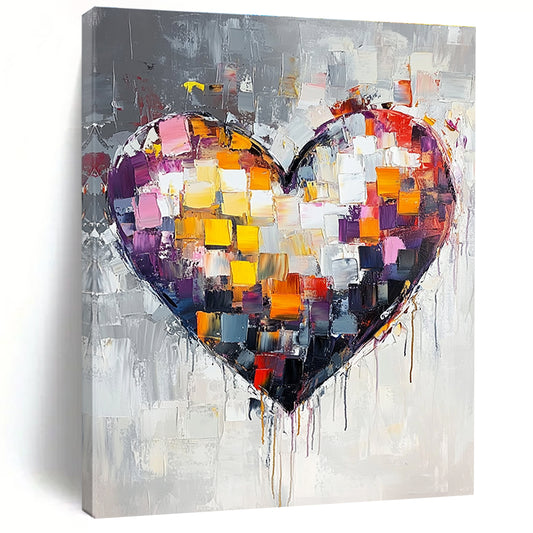 Vibrant Colorful Heart Art for Bedroom & Café STSC071