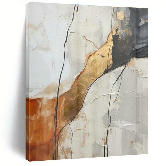Gold - Brown Line Abstract Art for Luxury Home Library & Art - Lovers’ Lounge DLZ1945