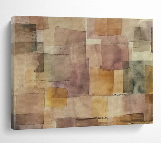 Warm Brown Collage Abstract Art for Rustic - Chic Living Room DLZ2976