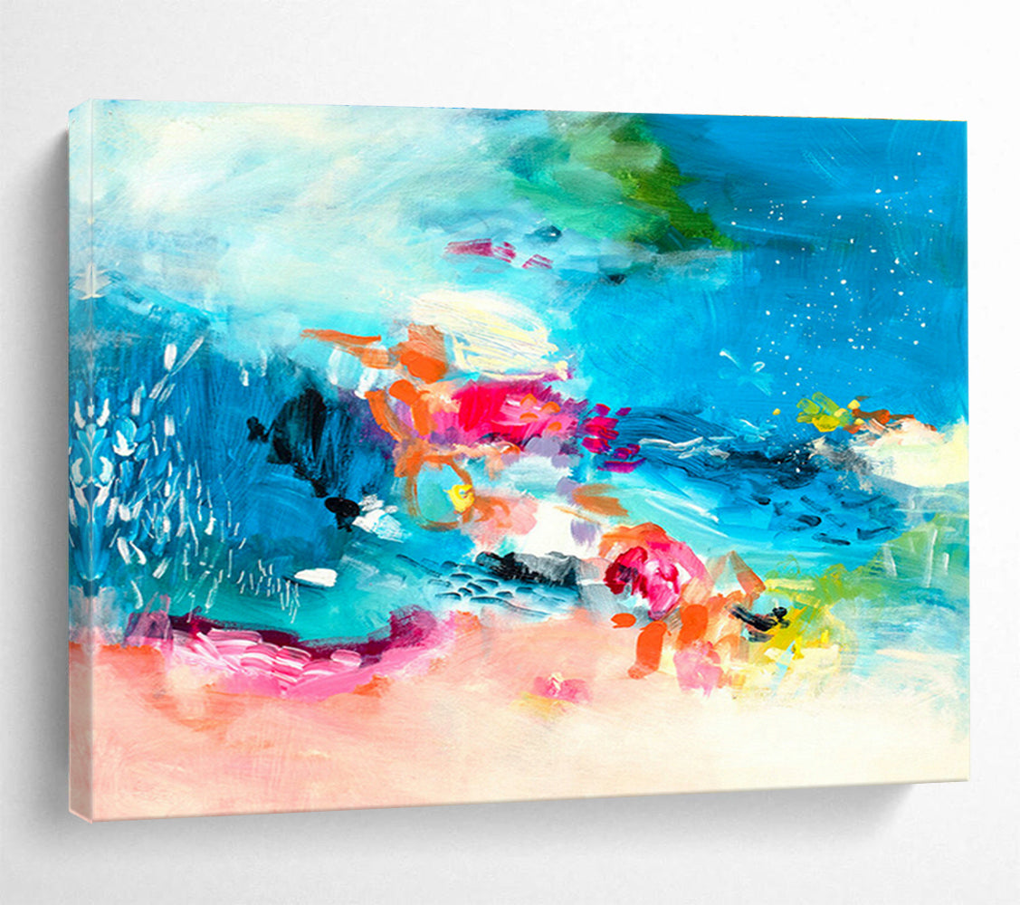 Blue - Tone Colorful Abstract Art for Inviting Dining Areas DLZ2415
