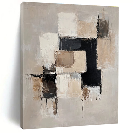 Beige - Toned Geometric Abstract for Minimalist Living Room & Modern Office STSC220