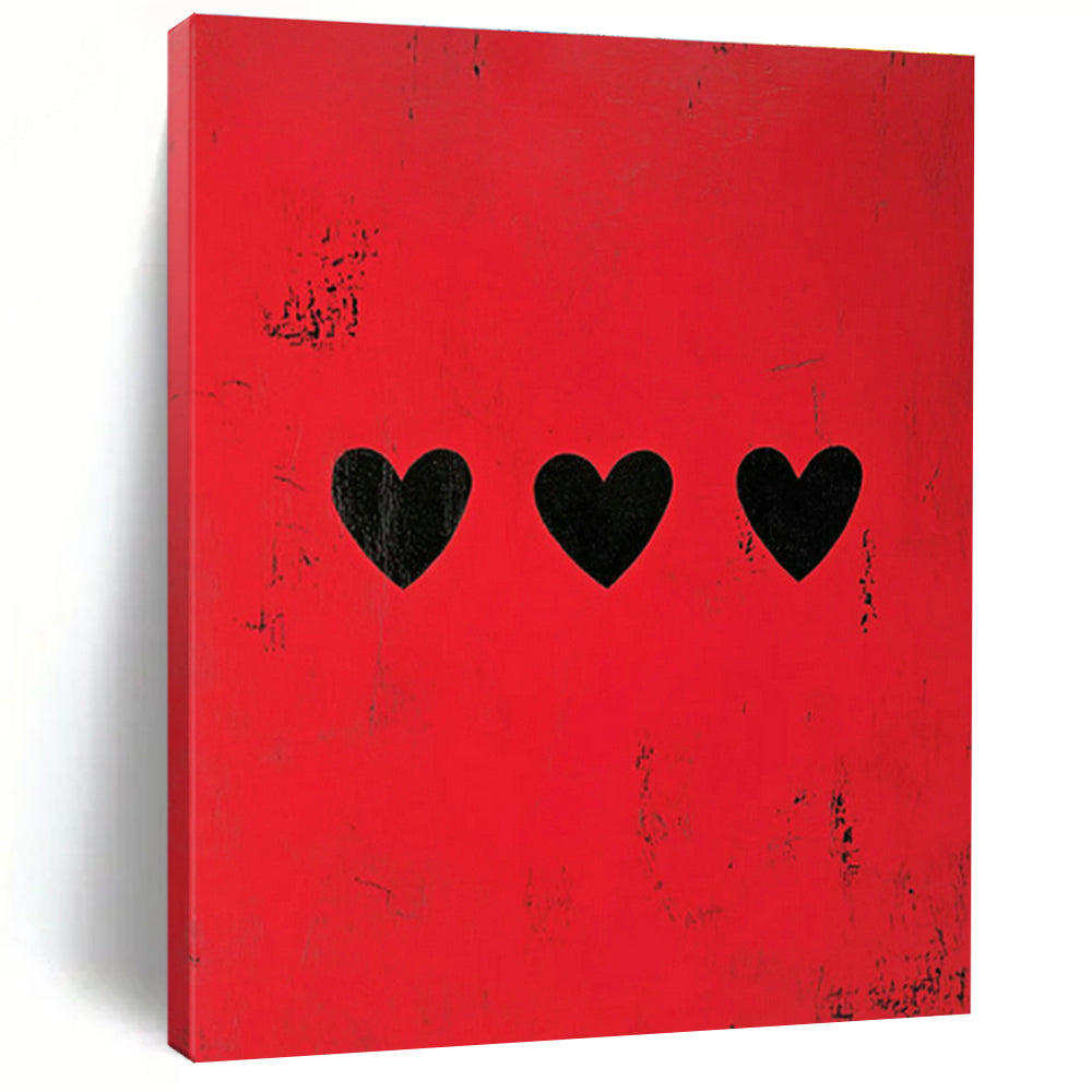Red Heart Pattern Art for Bedroom & Living Room DLZ0428
