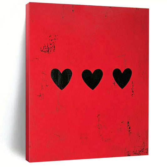 Red Heart Pattern Art for Bedroom & Living Room DLZ0428