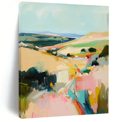 Colorful Landscape Abstraction for Modern Farmhouse Living Room & Art Gallery Café STSC150