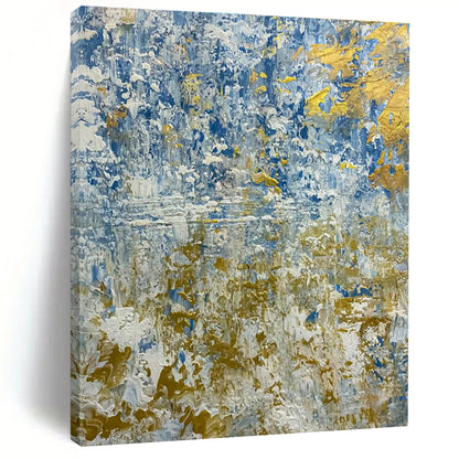 Blue & Gold Abstract Art for Luxury Hotel Lobby & Coastal Home DLZ2381