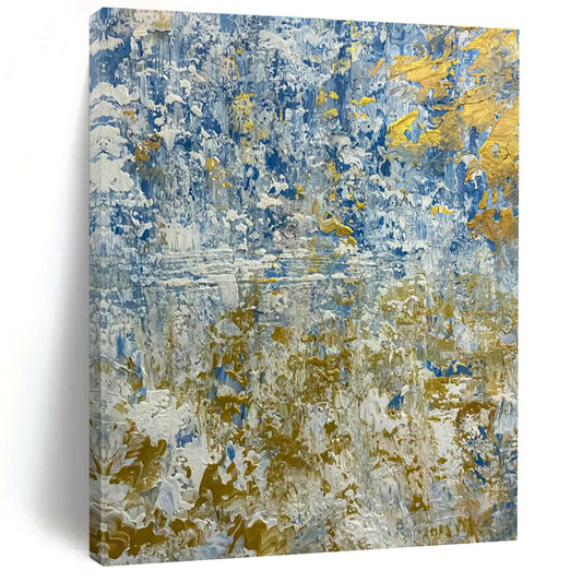 Blue & Gold Abstract Art for Luxury Hotel Lobby & Coastal Home DLZ2381