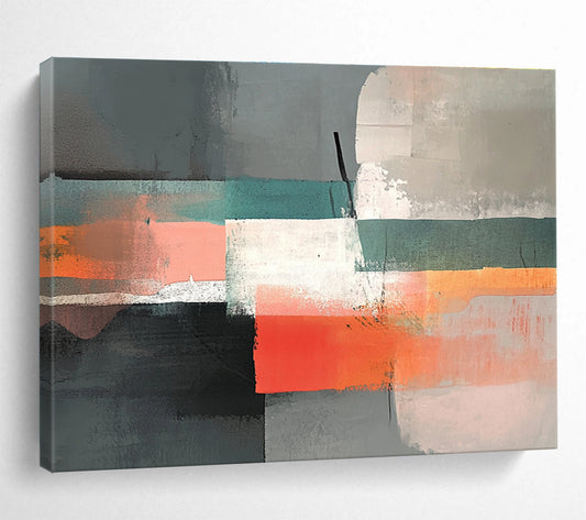 Geometric Color Blocks Art for Minimalist Office & Contemporary Home SC374