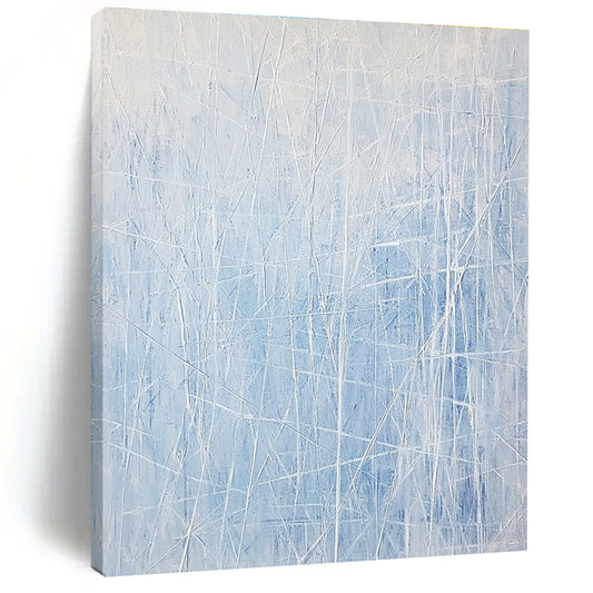 Light Blue Linear Abstract for Coastal Home Office & Contemporary Art Gallery STSC317