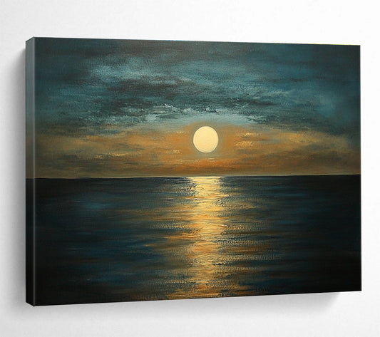 Moonlit Ocean Serenity Art for Beachfront Hotel Room & Romantic Dining Area SC413