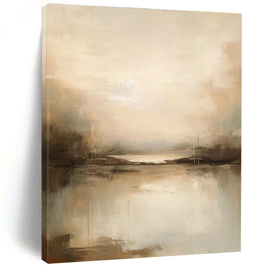 Misty Lake Landscape Abstract Art for Bedroom & Spa Retreat DLZ1260
