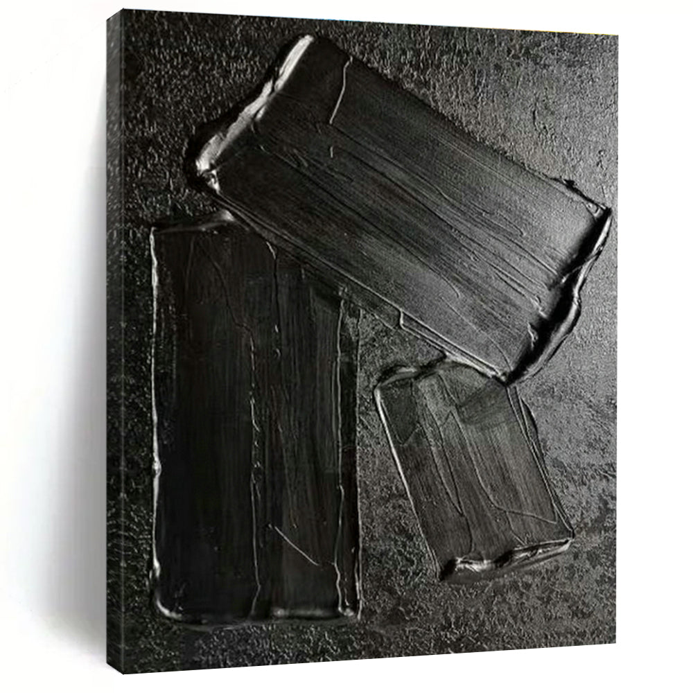 Black Paste - Textured Art for Industrial Bar & Minimalist Study DLZ1340