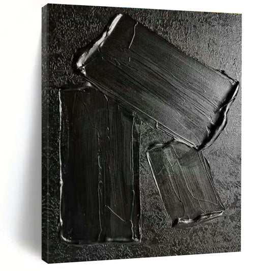 Black Paste - Textured Art for Industrial Bar & Minimalist Study DLZ1340