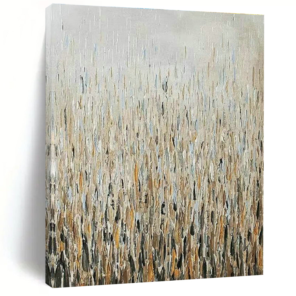 Gold - Blue Rain - like Abstract Art for Living Room & Dining Room DLZ0307