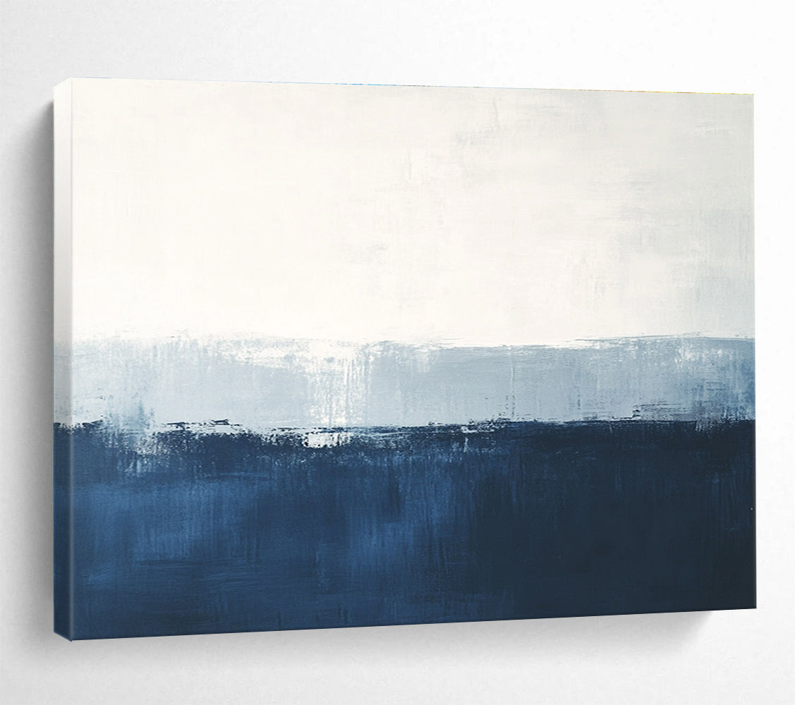 Blue - White Abstract Art for Meditation Space & Minimalist Bedroom SC027