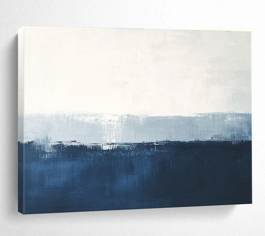 Blue - White Abstract Art for Meditation Space & Minimalist Bedroom SC027