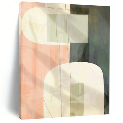 Pink - Green Geometric Abstract Art for Feminine Boutique & Art - Inspired Café DLZ1947