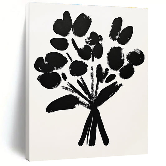 Black Abstract Flower Bouquet 1 for Monochrome - Themed Gallery & Edgy Urban Loft STSC924