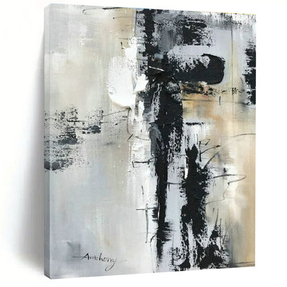 Black - Gray - White Abstract Art for Industrial Loft & Art Gallery Hallway DLZ1681