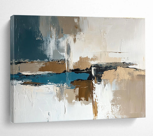 Neutral and Blue Abstract Art for Contemporary Living Room & Sophisticated Office SC313