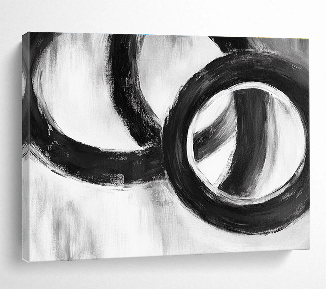Black Circular Forms Art for Bohemian - Style Café & Art Studio SC013