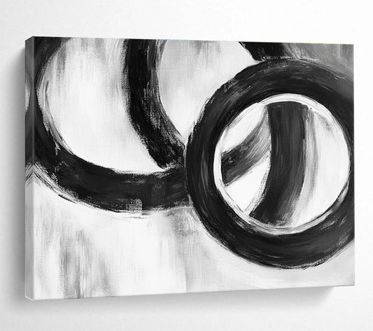 Black Circular Forms Art for Bohemian - Style Café & Art Studio SC013