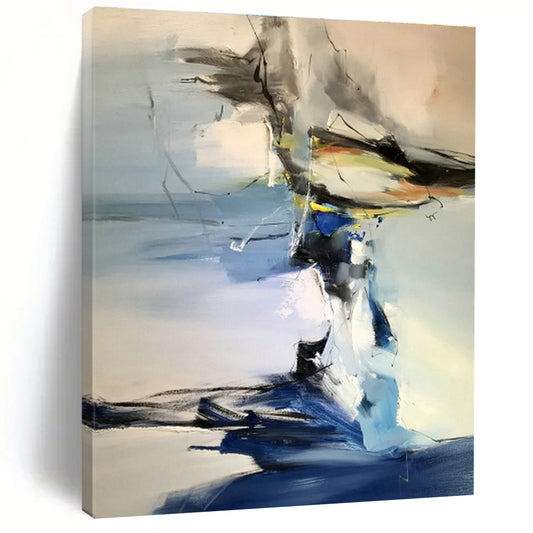 Blue - White Abstract Painting for Coastal Home Office & Seaside Yoga Studio DLZ1294