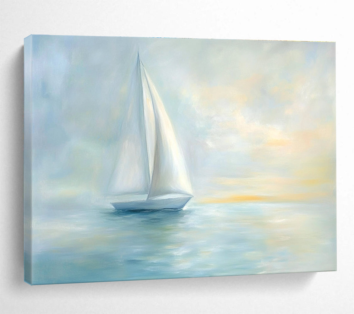 Peaceful Sailboat Art: Soothe Bedroom & Lakeside Cottage SC547