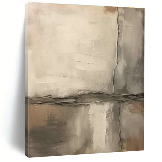 Gray - White Textured Abstract for Contemporary Home Library & Minimalist Art Showroom DLZ1585