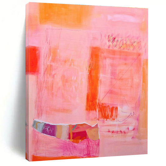 Pink - Orange Abstract Art for Romantic Bed and Breakfast Suites DLZ0177