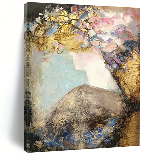 Floral Shadow Female Abstract Art for Bridal Salon & Flower Shop Lounge DLZ0636