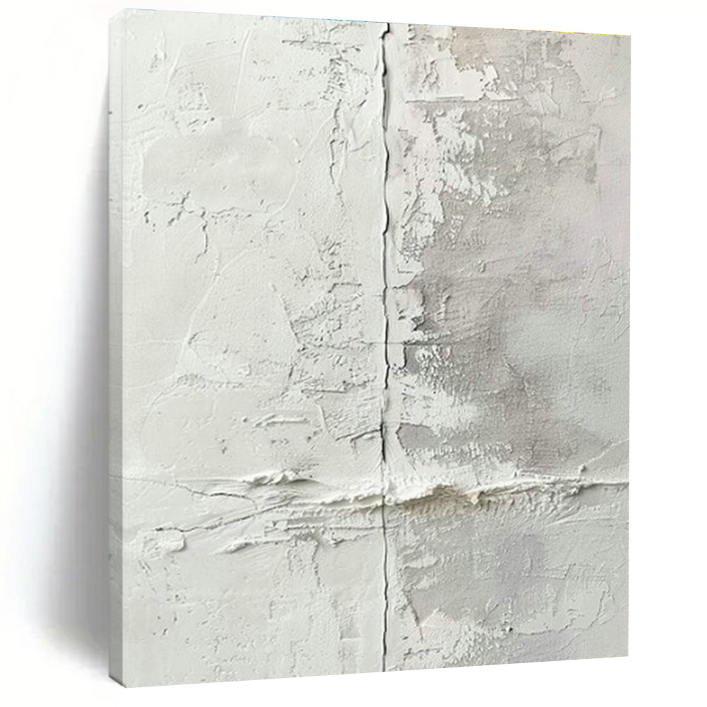 Gray - White Textured Abstract Art for Industrial - Chic Loft & Minimalist Art Gallery DLZ1913