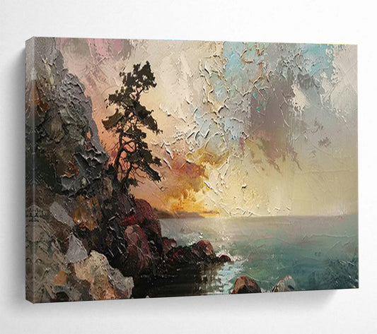 Coastal Lone Pine Landscape Art for Nautical - Themed Study DLZ2847