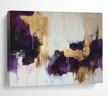 Purple and Gold Abstract Art for Luxury Bedroom & Upscale Restaurant SC212