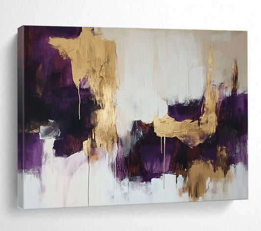Purple and Gold Abstract Art for Luxury Bedroom & Upscale Restaurant SC212