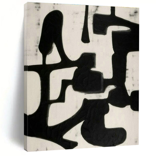 Black - White Abstract Art for Minimalist Gallery & Monochrome Office DLZ1933