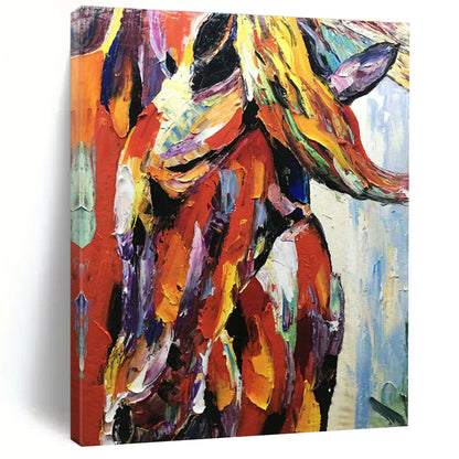 Colorful Animal Impasto Art for Bohemian Living Room & Creative Kids’ Playroom DLZ1279