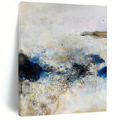 Blue and White Abstract Splash Art for Coastal Hotel Lobby & Art - Inspired Café DLZ2221