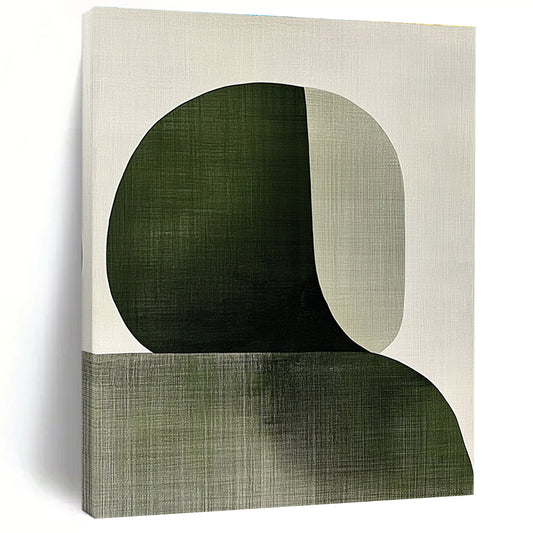 Green and Beige Abstract Shapes Art for Nature - Inspired Yoga Studio & Modern Home Library STSC1339