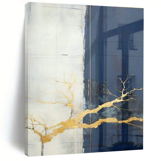 Gold - Branch Glass Abstract Art for Luxury Spa & Nature - Themed Art Gallery DLZ1948