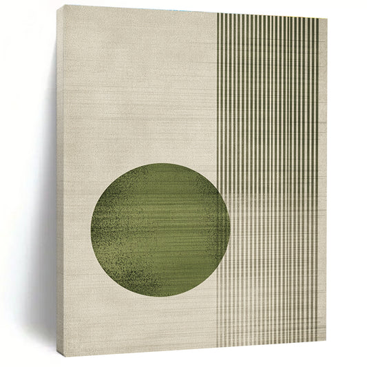 Green Circle and Stripes Art for Japanese - Inspired Home Decor & Nature - Themed Yoga Studio STSC1328