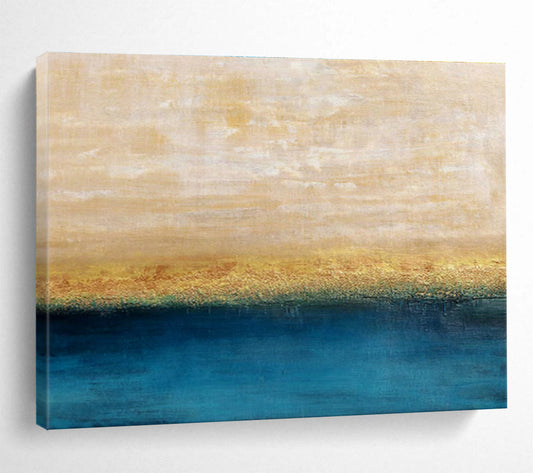Serene Yellow and Blue Gradient Abstract Art for a Serene Balcony DLZ2401