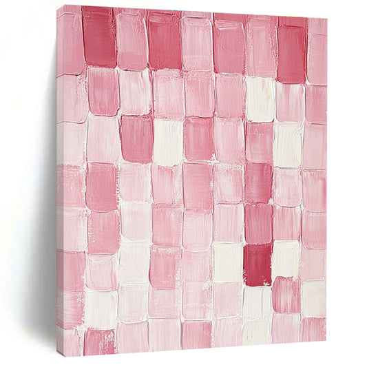 Pink Square Tiles Art for Girls' Boutique & Romantic Home Dressing Room STSC1411