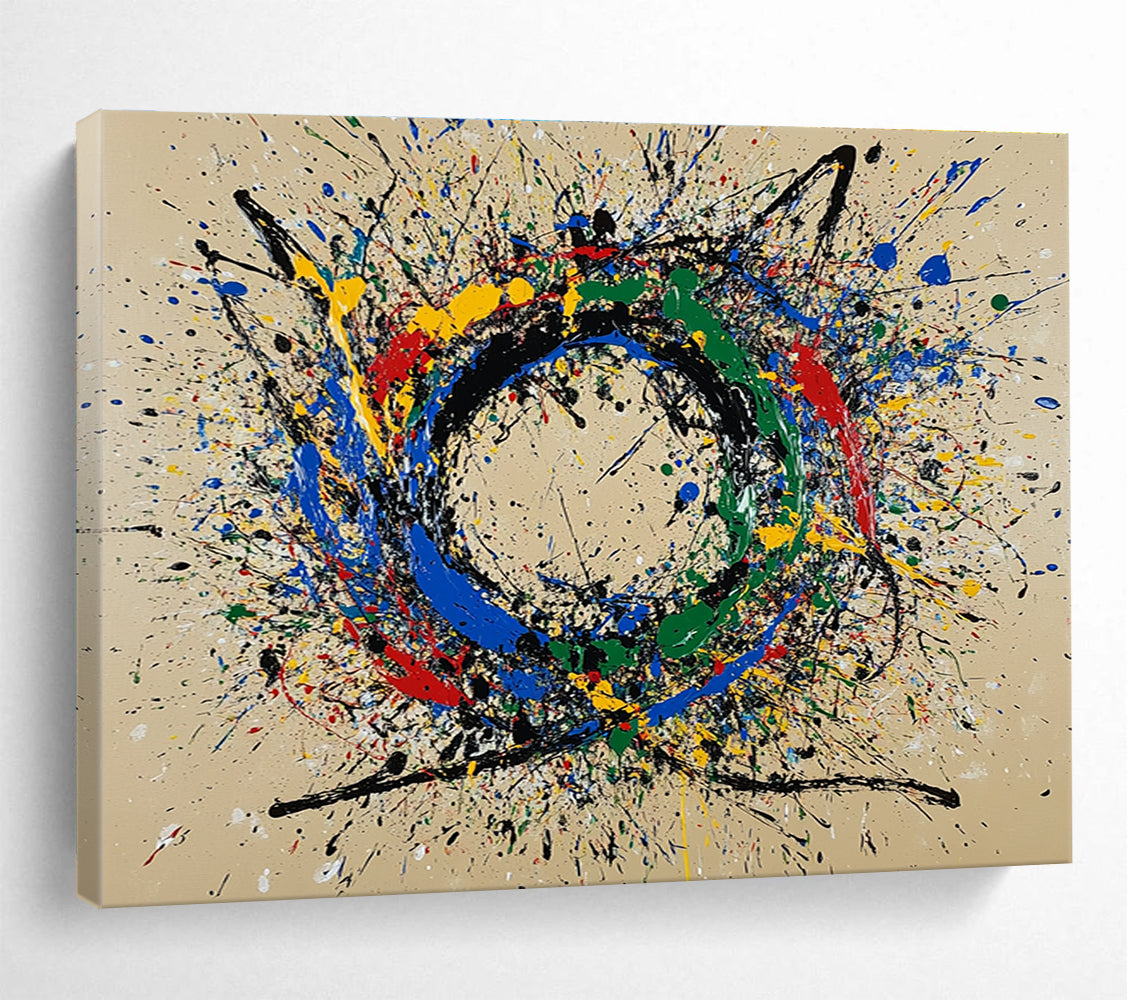 Colorful Splatter Circle Art for Modern Playroom & Creative Studio SC331