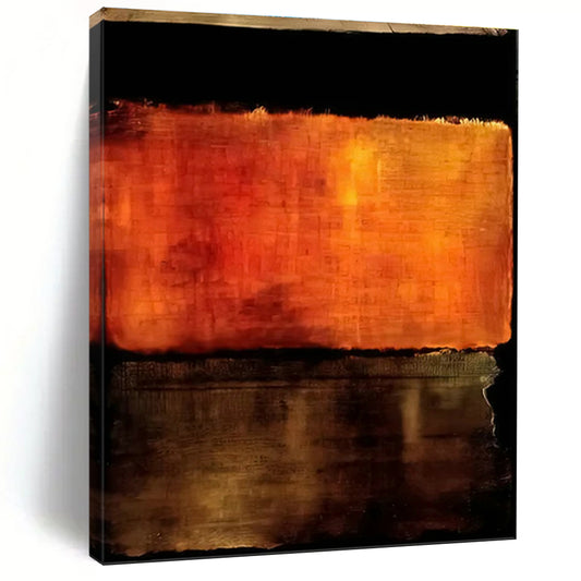 Textured Orange - Black Abstract Art for Contemporary Art Space & Industrial - Style Café DLZ2312
