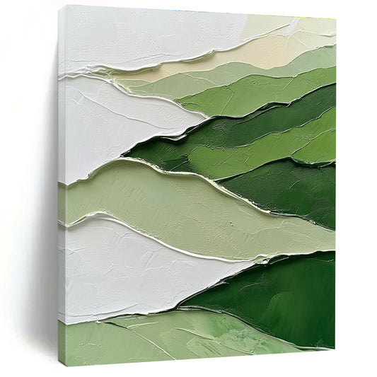 Textured Green and White Mountains for Nature - inspired Home Office & Modern Art Gallery STSC1005