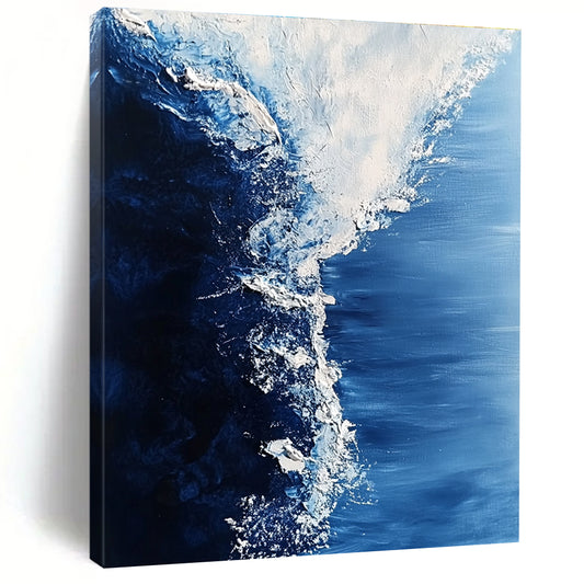 Textured Blue Ocean Waves for Nautical Restaurant & Coastal Home Office STSC348