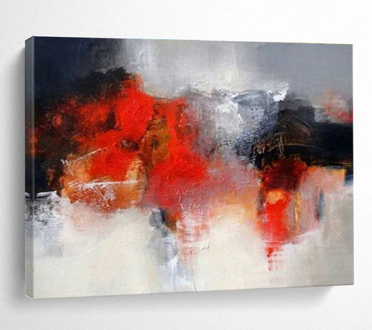 Red - Grey Blend Abstract Art for Sophisticated Office DLZ2814